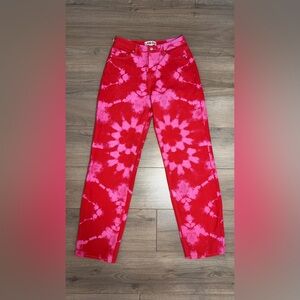I.AM.GIA Stylish Red and Pink Tie-Dye Women Jeans denim